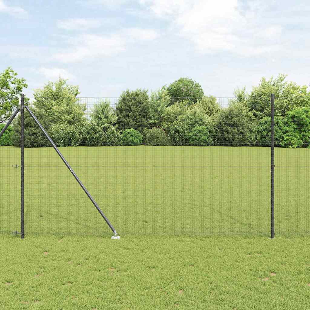Recinzione in rete saldata 10 x 1,5 m acciaio rivestito PVC grigio