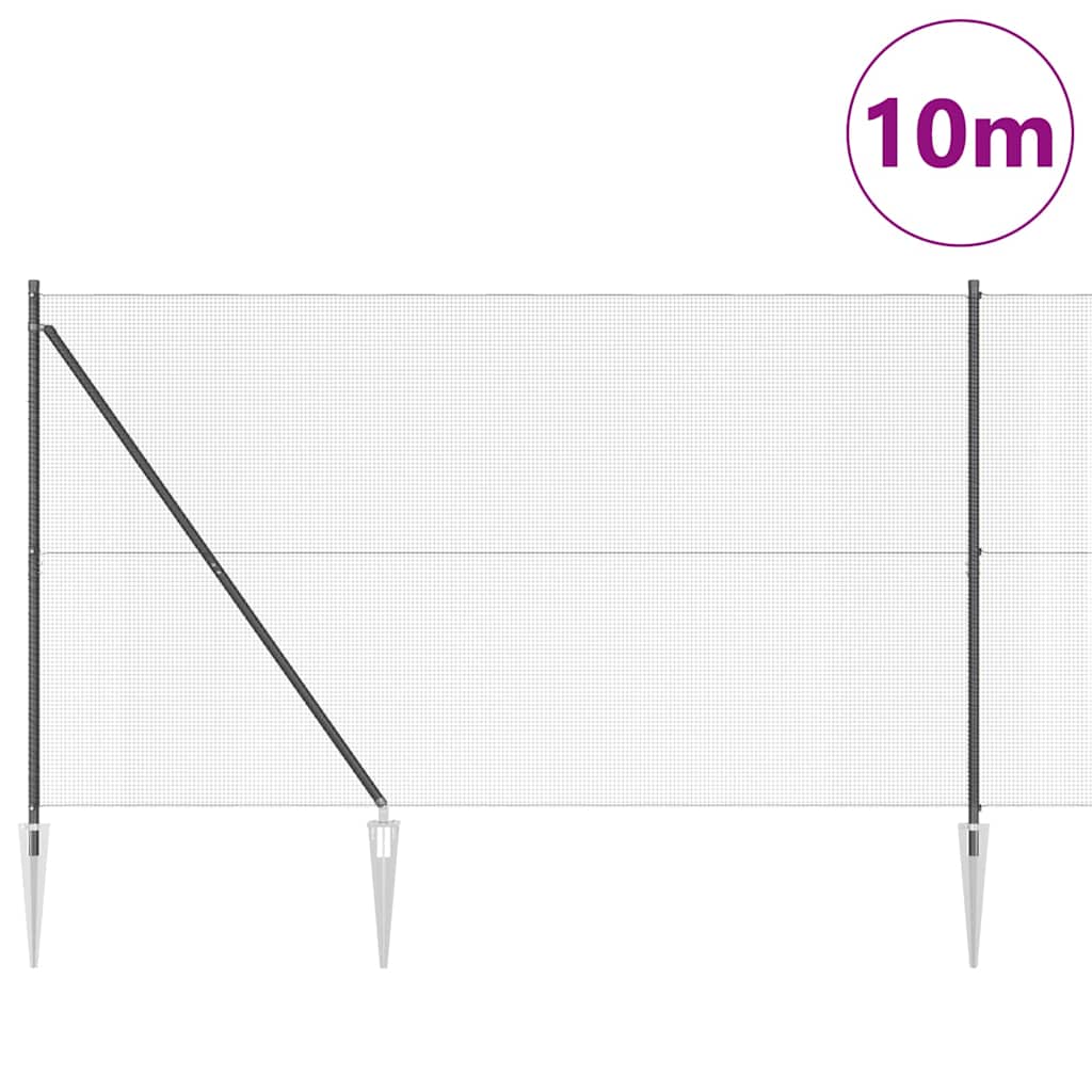 Recinzione in rete saldata 10 x 1,6 m con punte in acciaio rivestito PVC