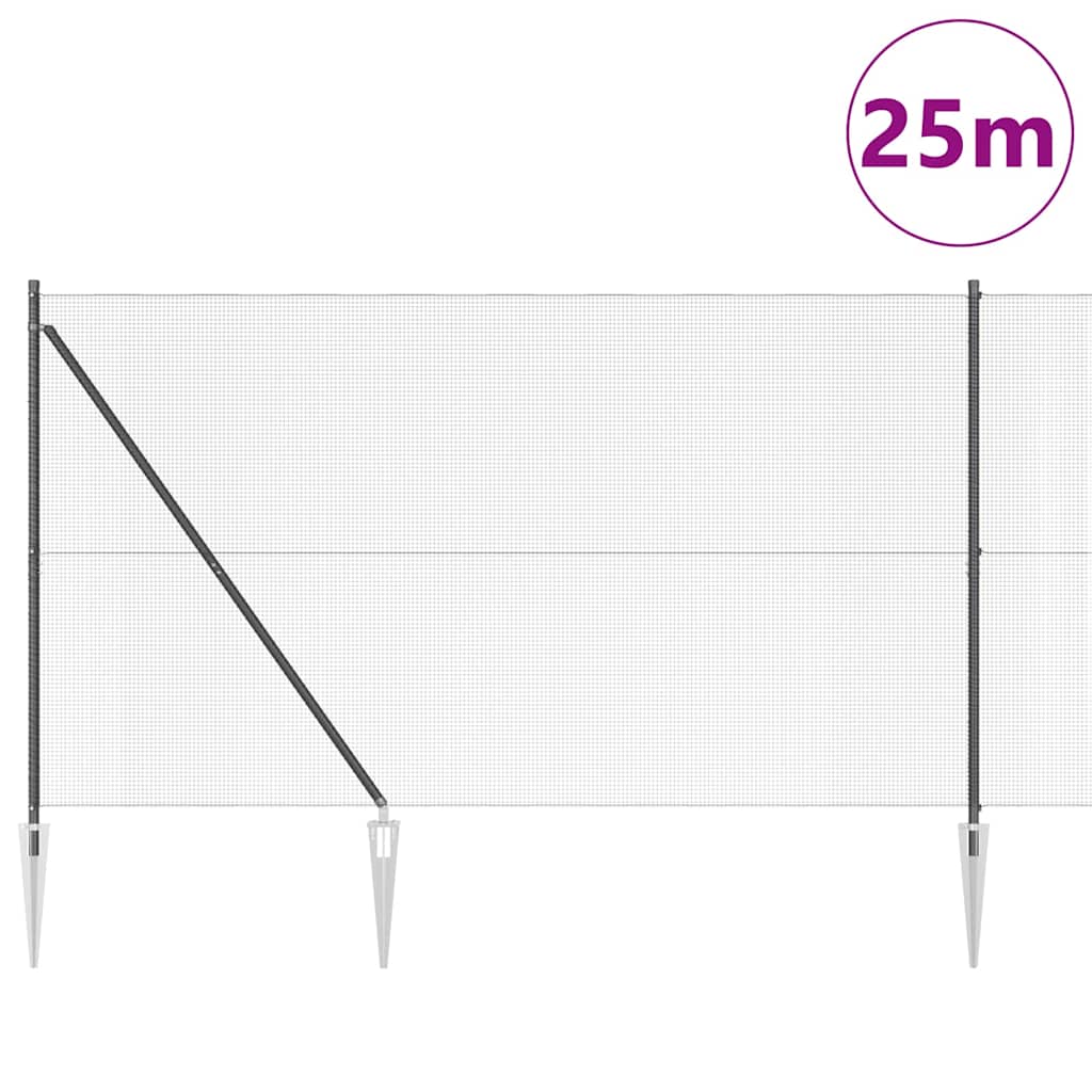 Recinzione in rete saldata 25 x 1,5 m (L x H) - Acciaio rivestito PVC