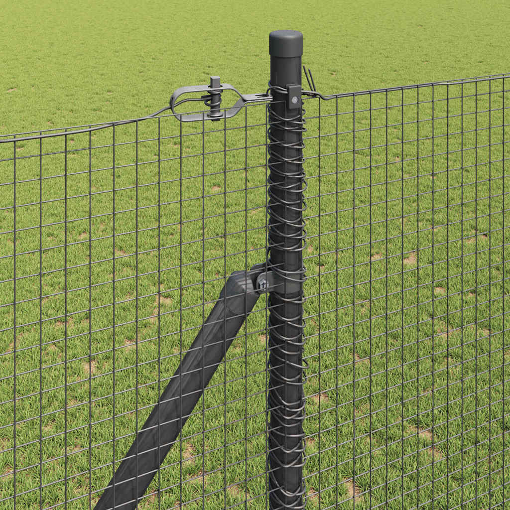 Recinzione in rete saldata 25 x 1,5 m acciaio PVC grigio