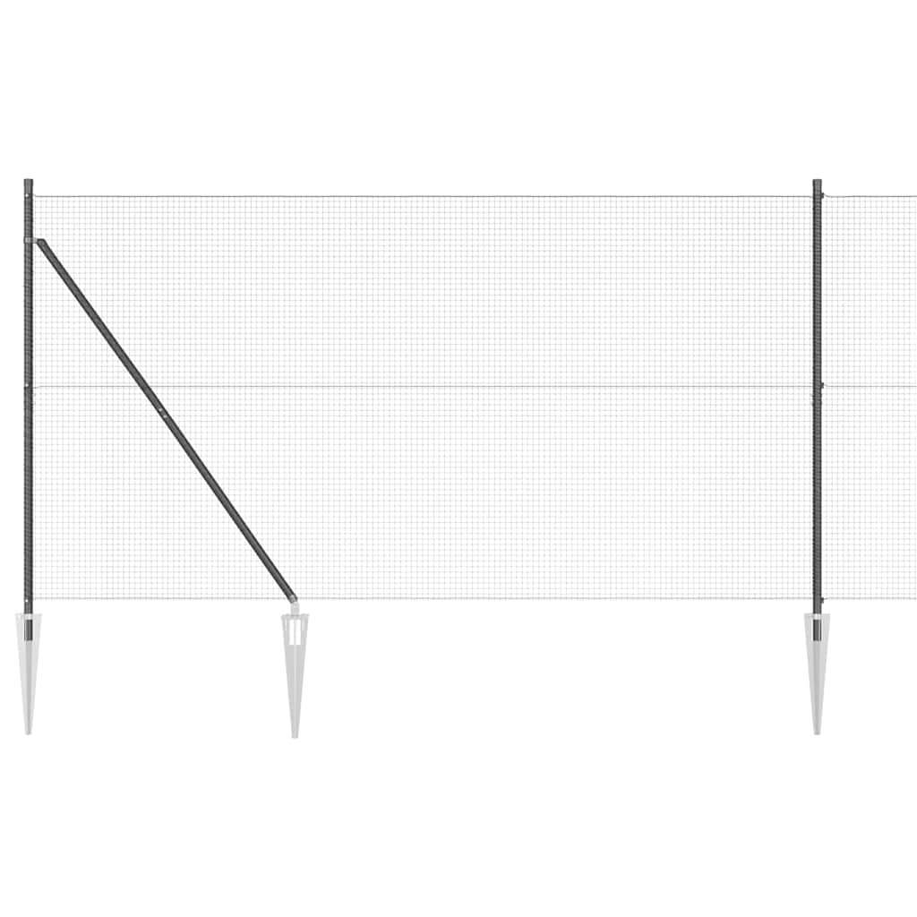 Recinzione in rete saldata 25 x 1,5 m acciaio PVC grigio
