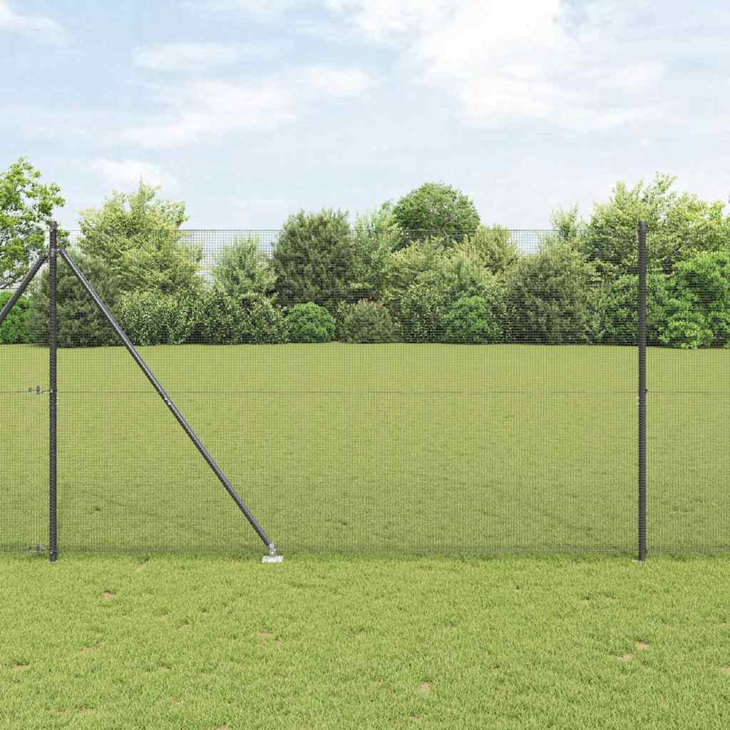 Recinzione in rete saldata 25 x 1,6 m acciaio PVC grigio