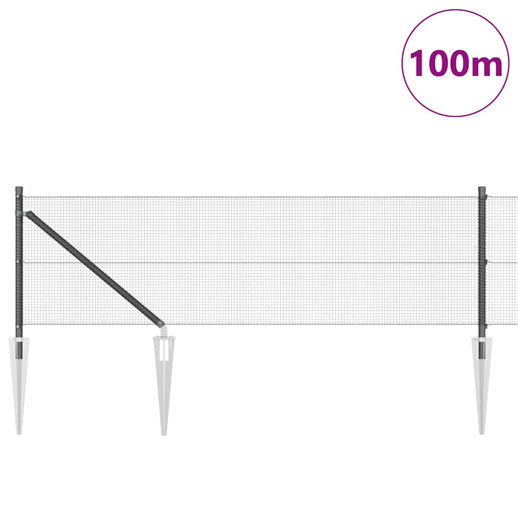 Recinzione in rete saldata 100 x 0,4 m con pali in acciaio rivestito PVC