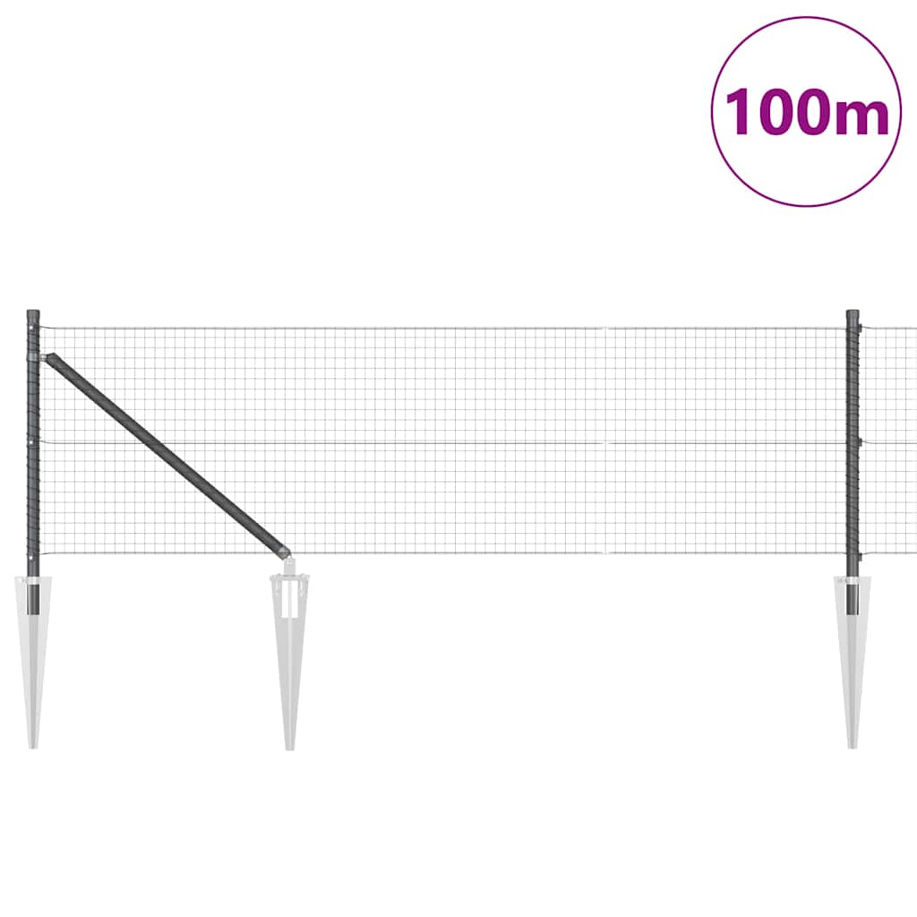 Recinzione in rete saldata 100 x 0,5 m - Acciaio rivestito PVC