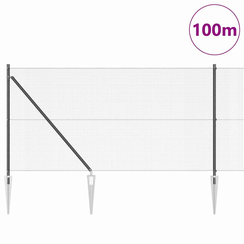 Recinzione in rete saldata acciaio PVC 100 x 1 m con picchetti