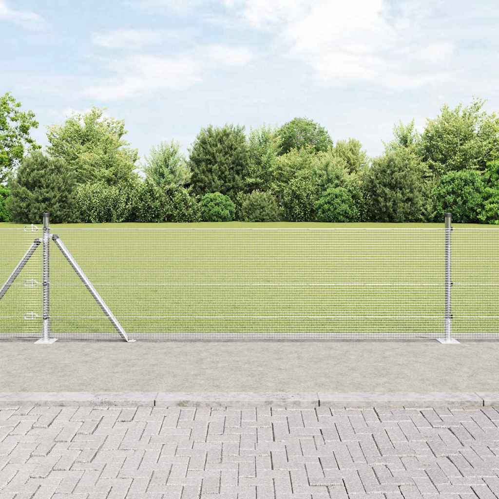 Recinzione Metallica Saldato con Base in Cemento 10x0,6 m