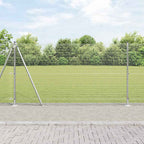 Recinzione Metallica Saldata in Acciaio Zincato 10x1,2m con Base in Cemento