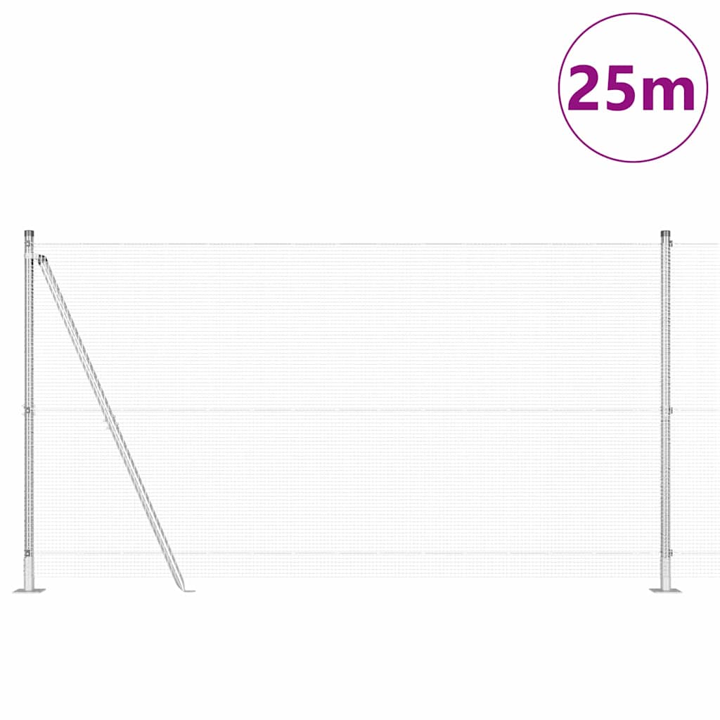 Recinzione Metallica Saldata con Base in Cemento 25 x 1,2 m