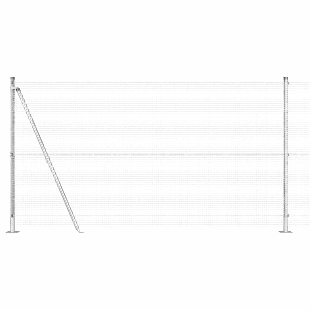 Recinzione Metallica Saldata con Pali e Base in Cemento 25 x 1,2 m