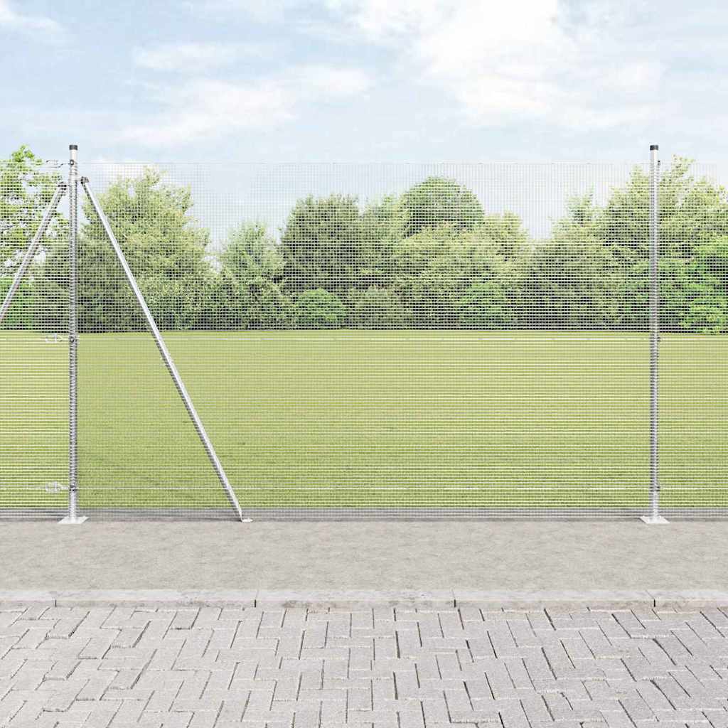 Recinzione Metallica Saldata con Pali e Base in Cemento 25 x 1,4 m