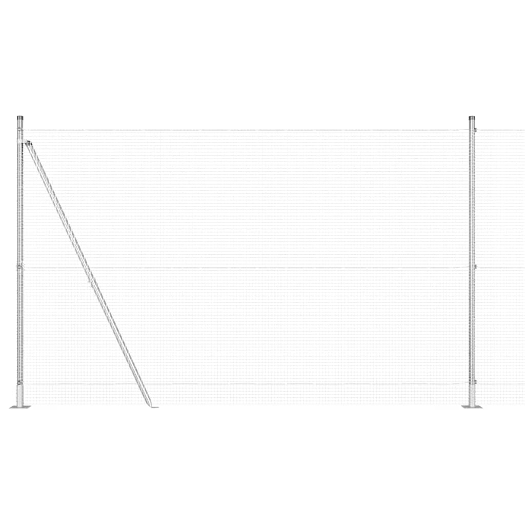 Recinzione Metallica Saldata in Acciaio Zincato 25 x 1,4 m con Base in Cemento