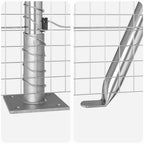Recinzione Metallica Saldato in Acciaio Zincato 25 x 1,6 m con Base in Cemento