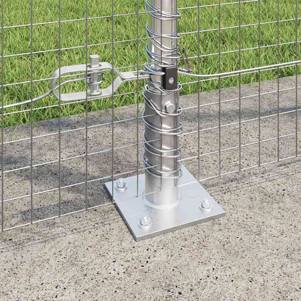 Recinzione Metallica Saldato in Acciaio Zincato 25 x 1,6 m con Base in Cemento