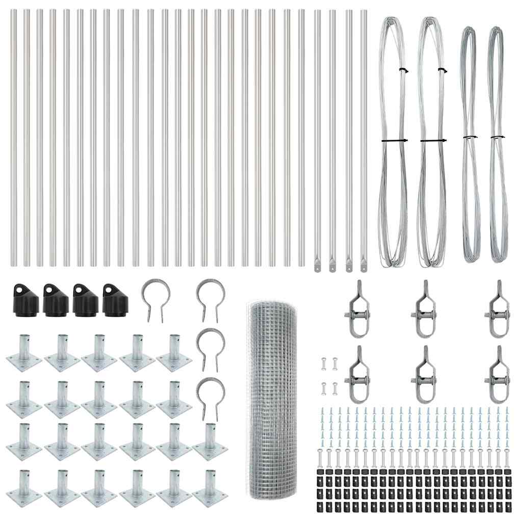 Recinzione Metallica Saldato con Base in Cemento 50 x 0,4 m