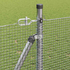 Recinzione Metallica Elettrosaldata 50 x 0,8 m con Pali e Base in Cemento