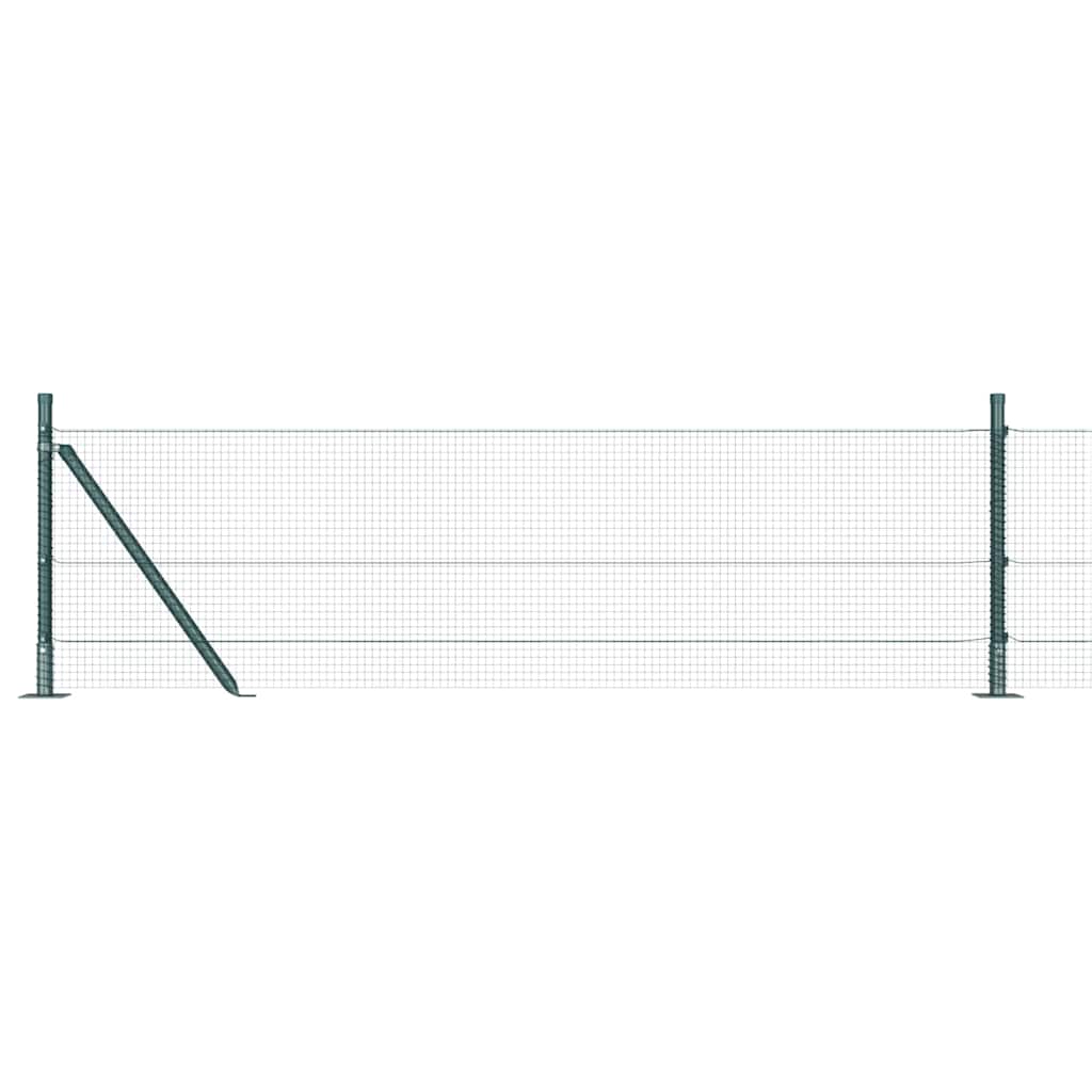 Recinzione Metallica Saldata 10x0,4 m con Base in Cemento - Verde