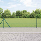 Recinzione Metallica Saldato con Base in Cemento 10x0,6m - Verde