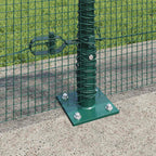 Recinzione Metallica Saldata in Acciaio PVC Verde 10 x 0,8 m con Base in Cemento