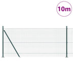 Recinzione Metallica Saldata in Acciaio PVC Verde 10 x 0,8 m con Base in Cemento
