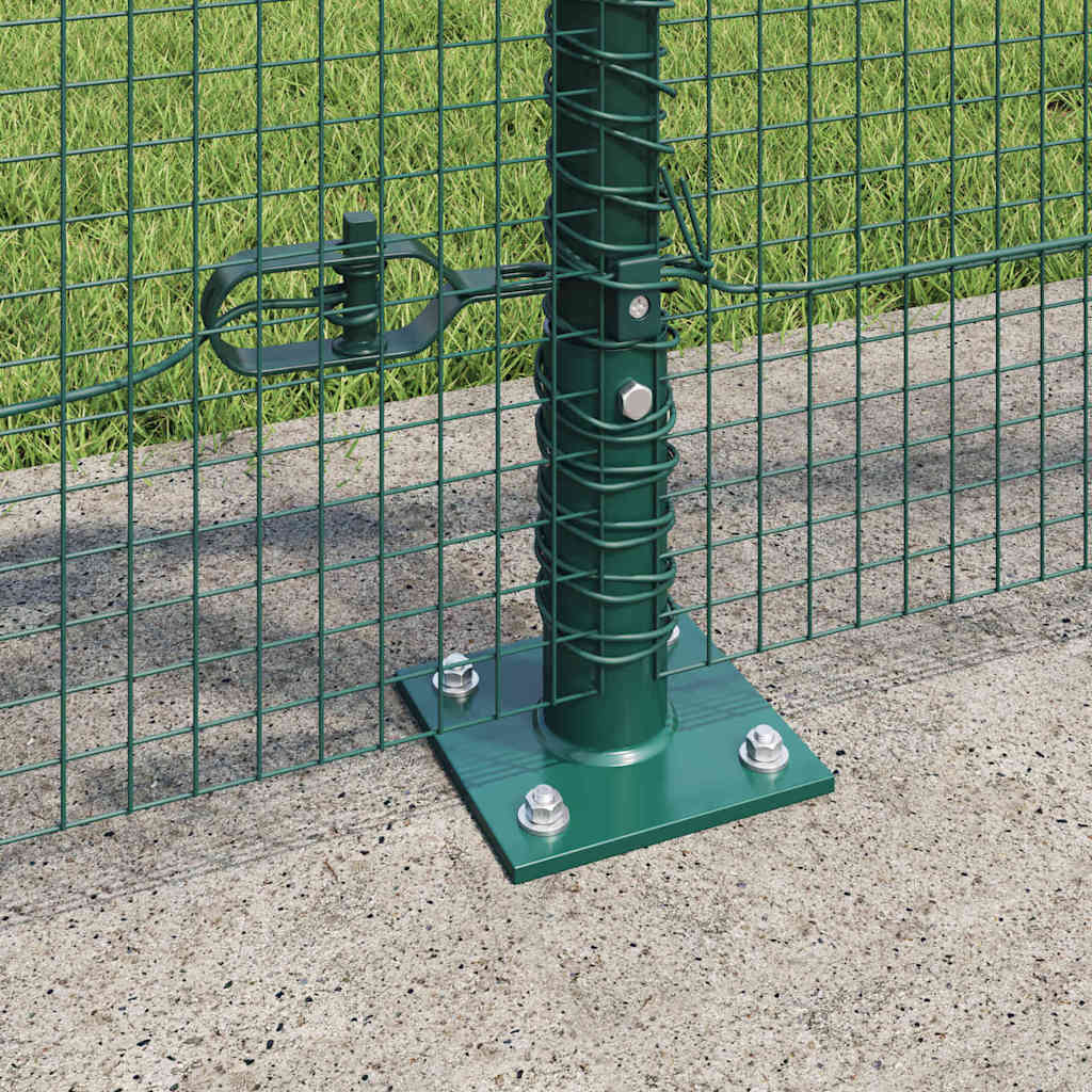 Recinzione Metallica Saldata con Base in Cemento 10x0,8 m - Acciaio Rivestito PVC Verde