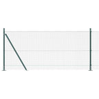 Recinzione Metallica Saldata in Acciaio PVC Verde 10x1 m con Base in Cemento