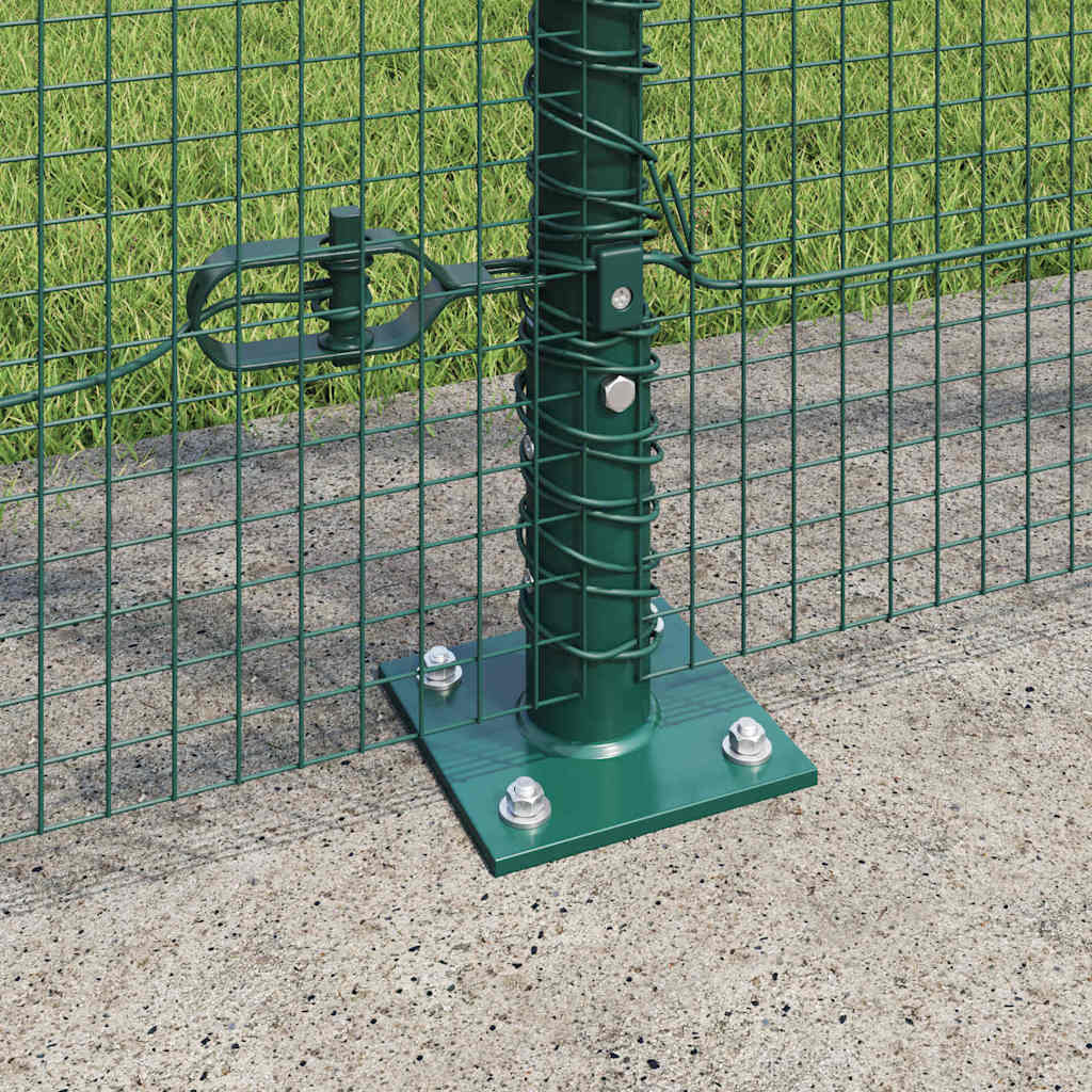 Recinzione Metallica Elettrosaldata 10x1,4 m con Pali e Base in Cemento