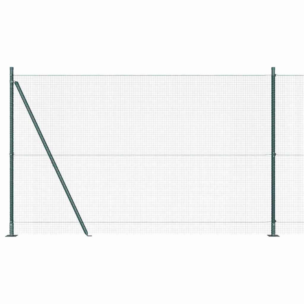 Recinzione Metallica Elettrosaldata 10x1,4 m con Pali e Base in Cemento