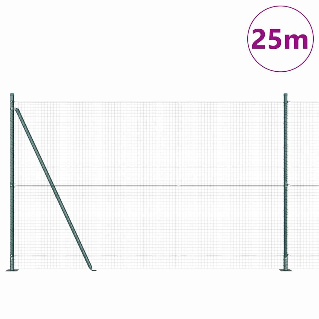 Recinzione Metallica Saldata con Base in Cemento 25 x 1,5 m
