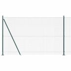 Recinzione Metallica Saldato Verde 25 x 1,6 m con Pali e Base in Cemento