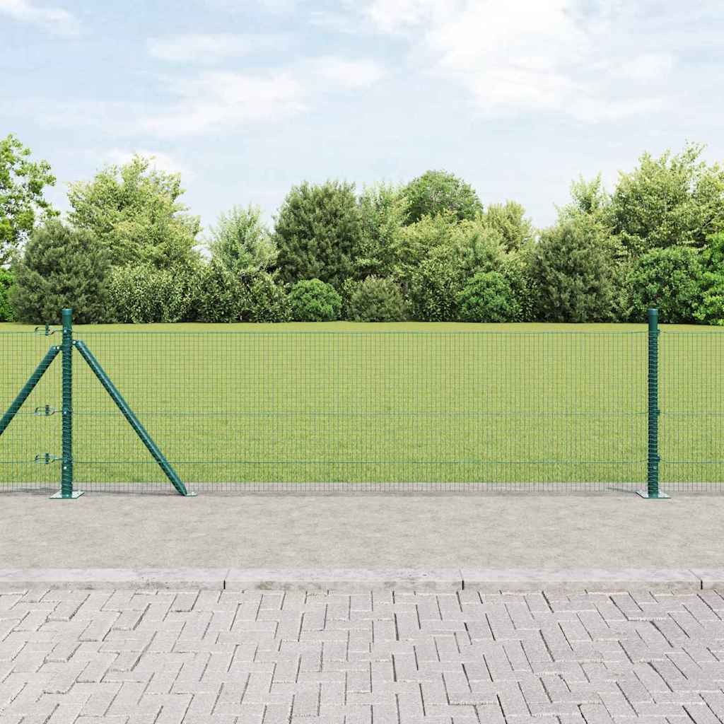 Recinzione Metallica Saldato con Pali e Base in Cemento 50x0,4 m