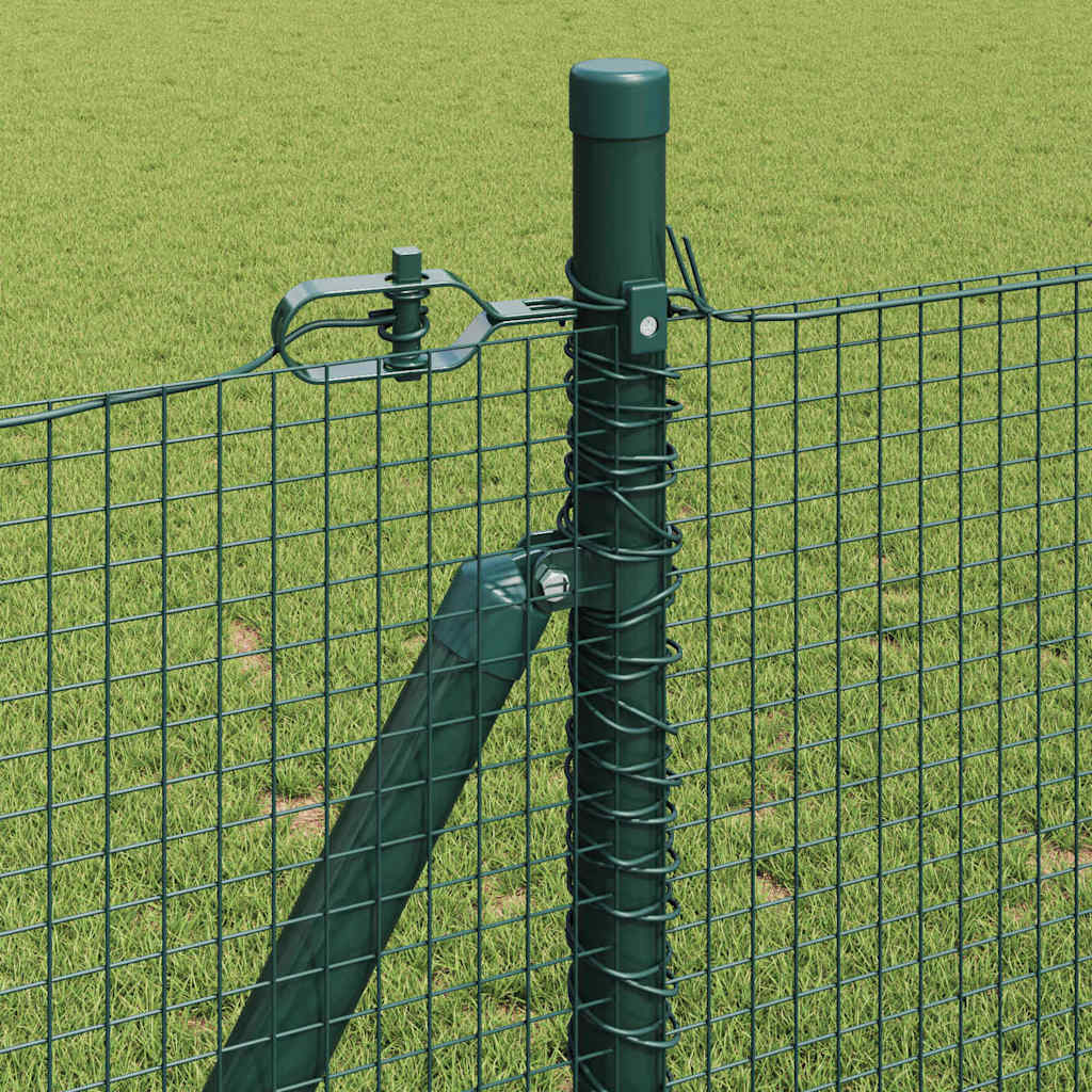 Recinzione Metallica Saldata Verde con Base in Cemento 50 x 1 m