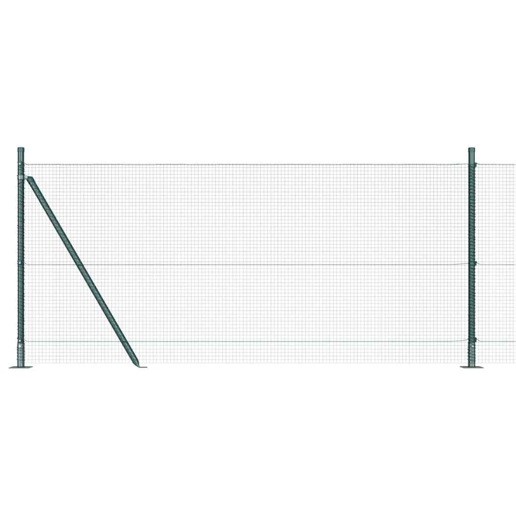 Recinzione Metallica Saldata Verde con Base in Cemento 50 x 1 m