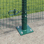 Recinzione Metallica Saldata Verde 50 x 1,2 m con Pali e Base in Cemento