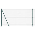 Recinzione Metallica Saldata Verde 50 x 1,2 m con Pali e Base in Cemento