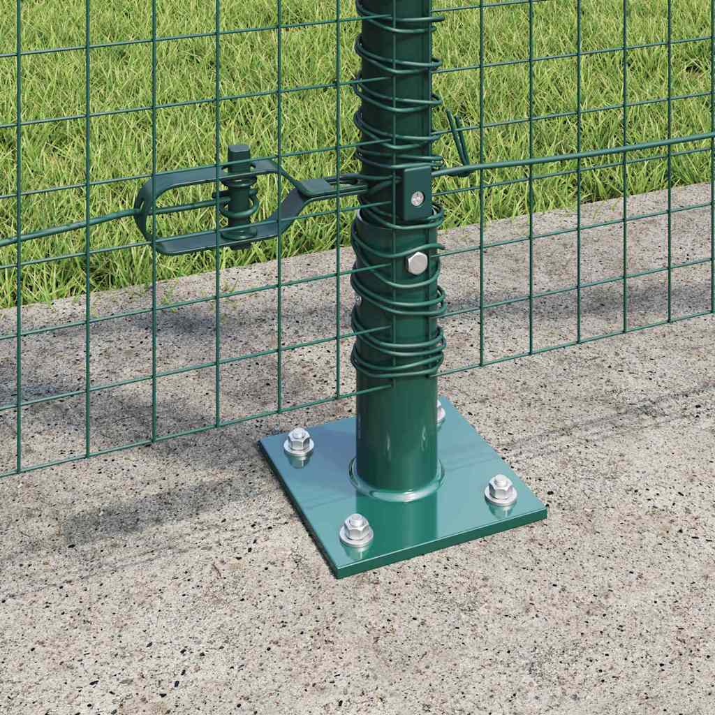 Recinzione Metallica Saldata Verde 50 x 1,2 m con Pali e Base in Cemento