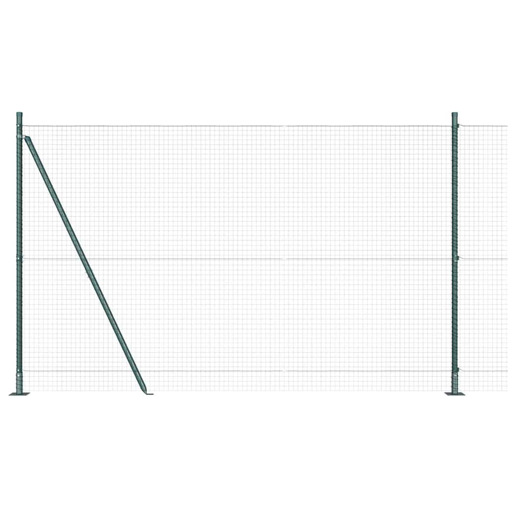 Recinzione Metallica Elettrosaldata 50x1,4 m con Base in Cemento - Verde