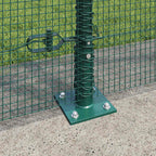 Recinzione Metallica Saldato Verde 50 x 1,5 m con Base in Cemento