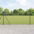 Recinzione Metallica Saldata 10x1 m con Pali e Base in Cemento