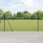 Recinzione Metallica Saldata 10x1,2 m con Pali e Base in Cemento