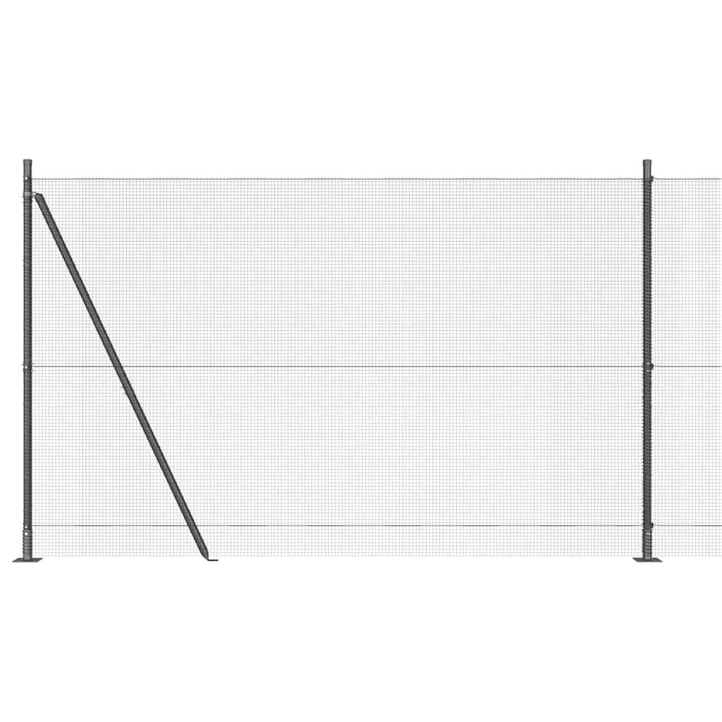 Recinzione Metallica Elettrosaldata con Pali e Base in Cemento 10x1,4m