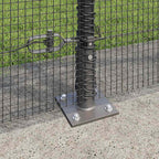 Recinzione Metallica Saldata con Pali e Base in Cemento 10x1,5 m