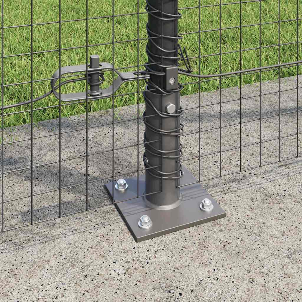 Recinzione Metallica Saldato in Acciaio PVC 10x1,6 m con Base in Cemento