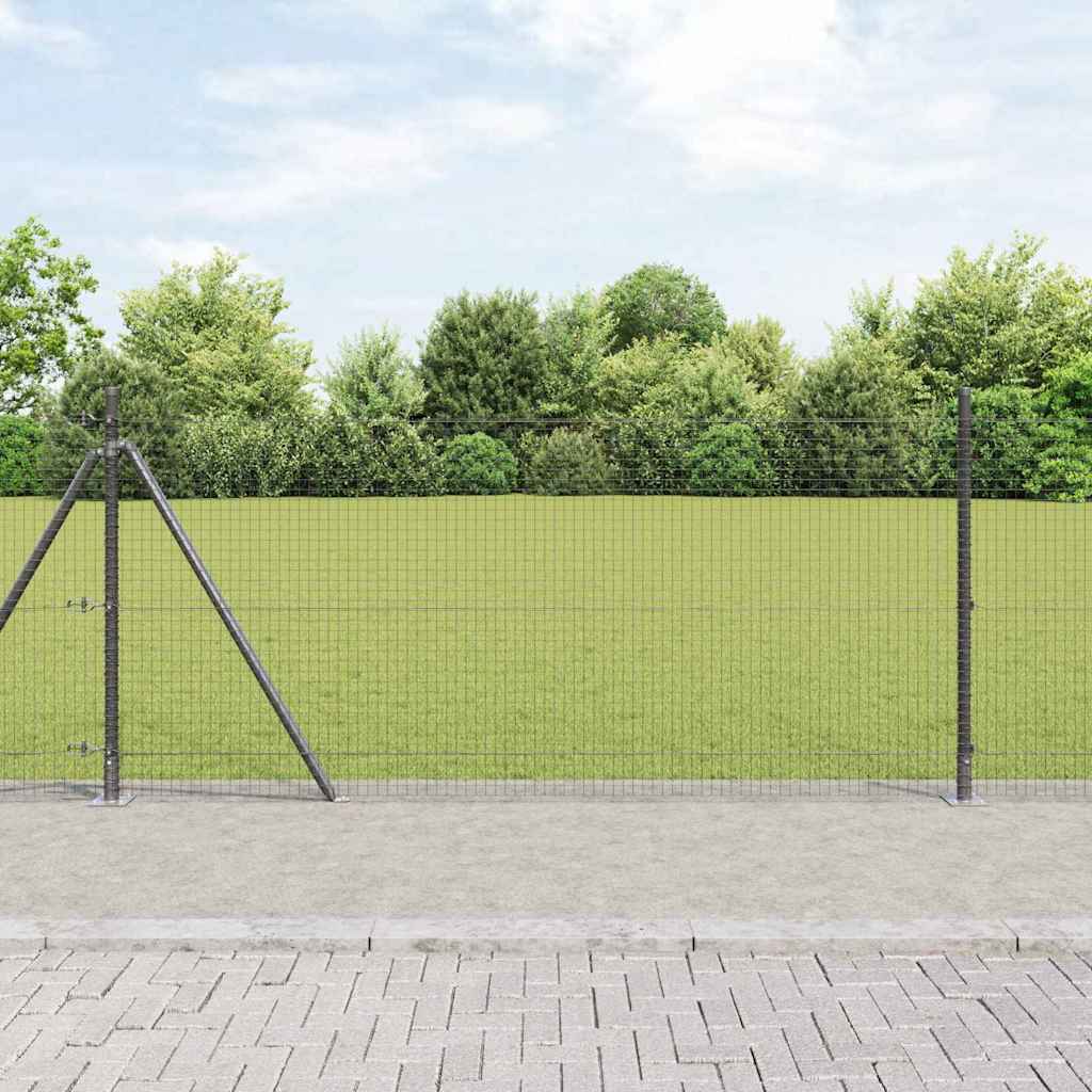 Recinzione Metallica Saldata con Base in Cemento 25 x 0,8 m