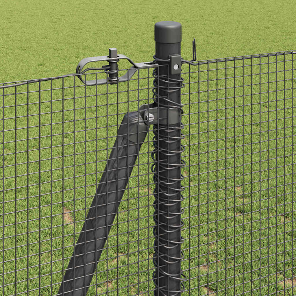 Recinzione Metallica Saldata con Pali e Base in Cemento 25x1,2 m