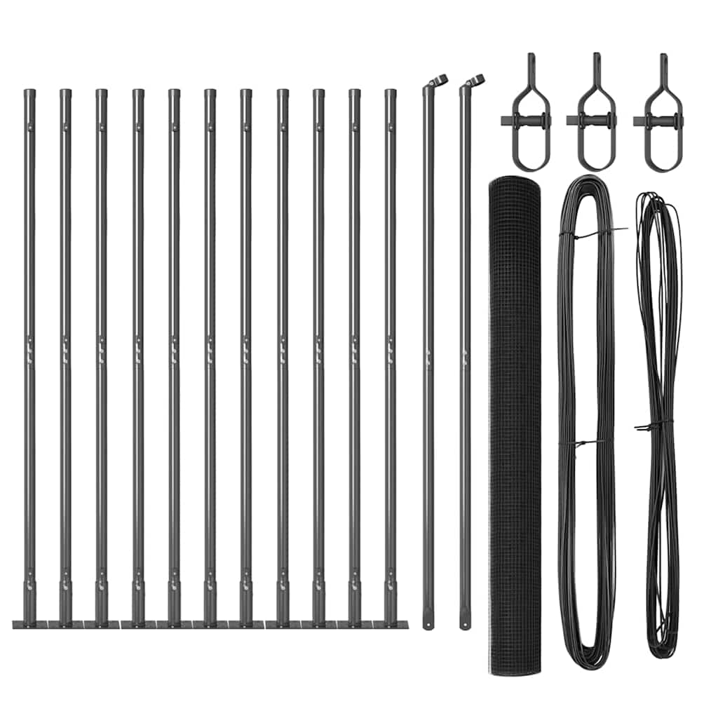 Recinzione Metallica Saldato con Base in Cemento 25 x 1,6 m