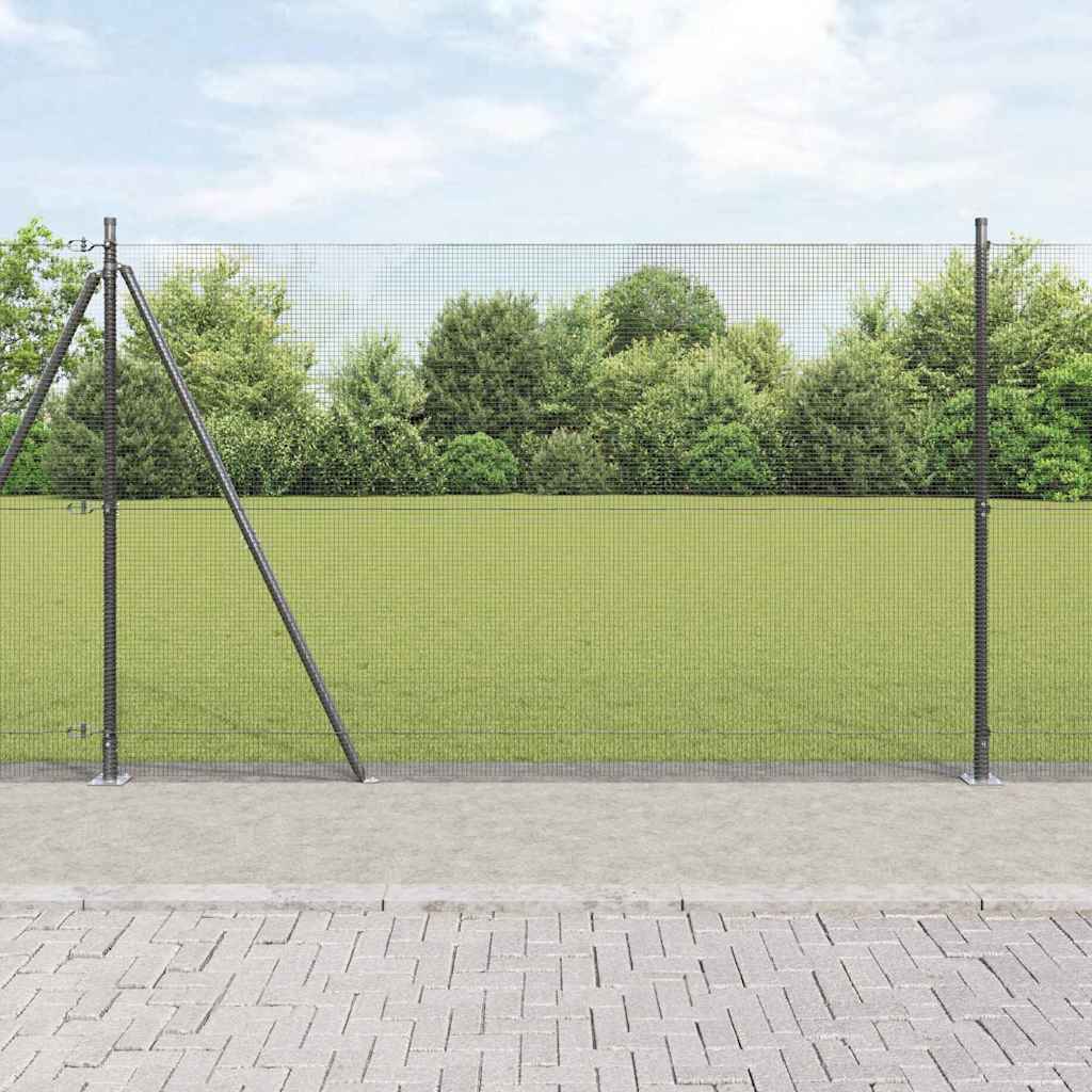 Recinzione Metallica Saldato con Base in Cemento 50 x 1,5 m