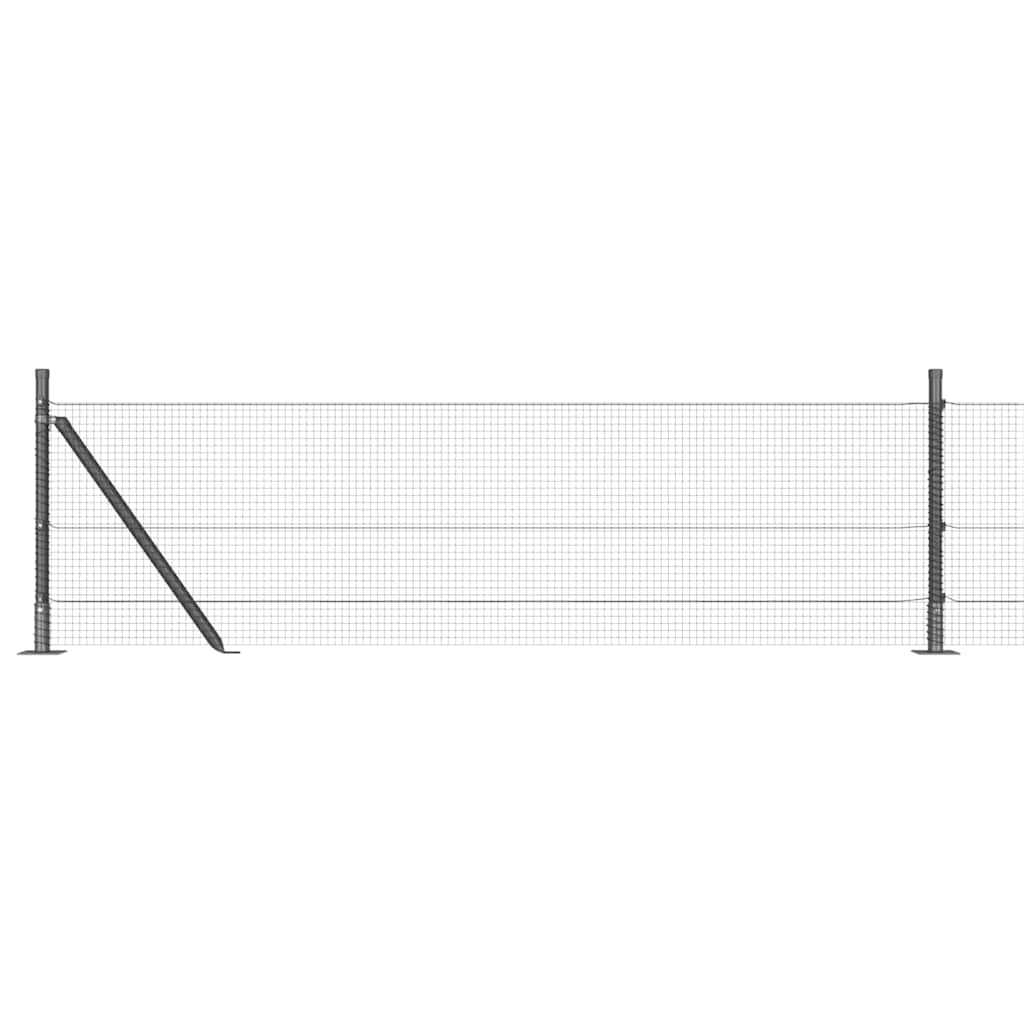 Recinzione Metallica Saldato 100x0,5 m con Base in Cemento e Pali