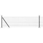 Recinzione Metallica Saldato 100x0,5 m con Base in Cemento e Pali