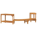 Rivestimento per Vasca Idromassaggio Mezza Rotonda in Legno di Acacia Marrone 252 cm