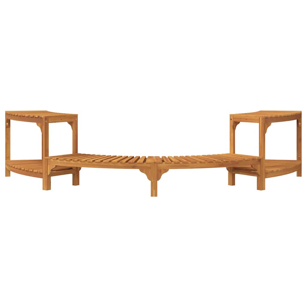Rivestimento per Vasca Idromassaggio Mezza Rotonda in Legno di Acacia Marrone 252 cm